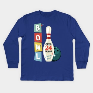 Retro Bowling Kids Long Sleeve T-Shirt